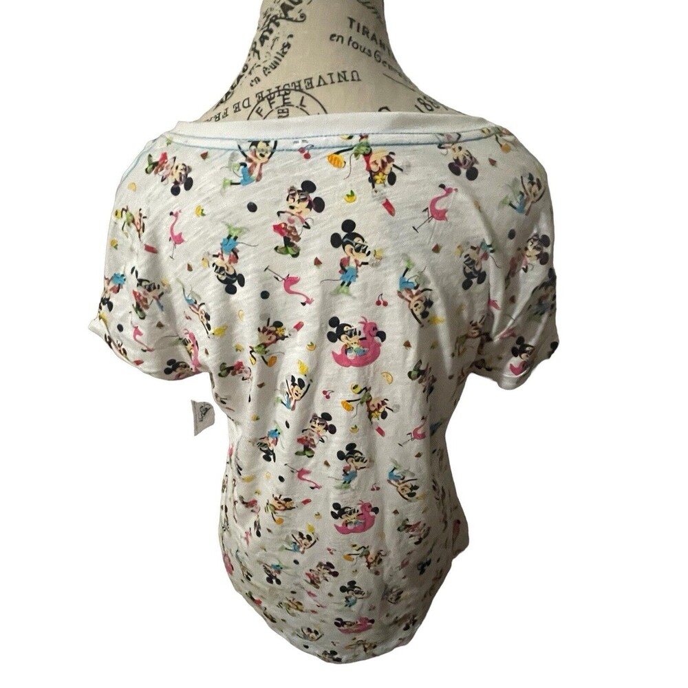 Disney Parks Mickey and Minnie Scoop Neck Shirt Women’s Small Summertime Fun New - Picture 7 of 16